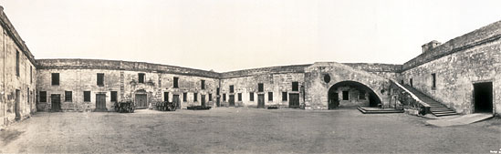 Inner courtyard of Fort Marion, Panorama