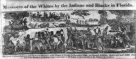 Massacre of the Whites by Indians and Blacks in Florida, 1836 engraving