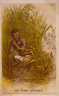 Card depicting a fugitive slave
