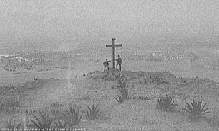 View of a cross near Mexico City, 1880