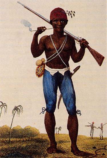 This hand-tinted version comes from Bakker et al's Geschiedenis Van Suriname 