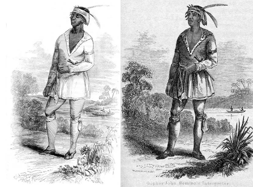 Two engravings of John Horse, from Sprague and Giddings