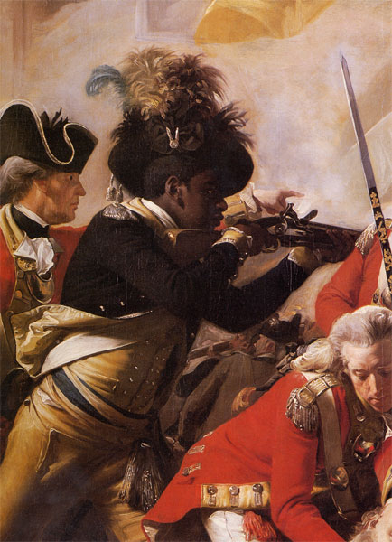 Detail from The Death of Major Pierson, by Copley